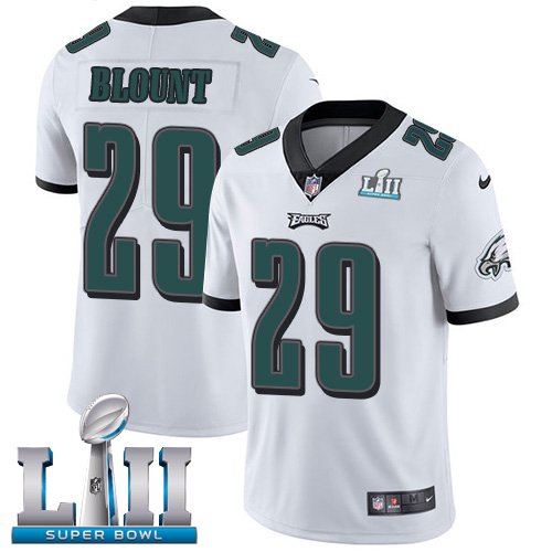 Nike Eagles #29 LeGarrette Blount White Super Bowl LII Men's Stitched NFL Vapor Untouchable Limited Jersey - Click Image to Close